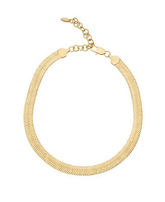 ETTIKA Gold-Plated Flat Snake Chain Necklace - Macy's | Macy's