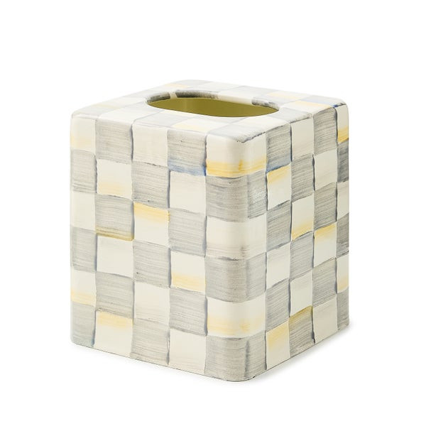 MacKenzie-Childs Sterling Check Boutique Tissue Box Cover | MacKenzie-Childs