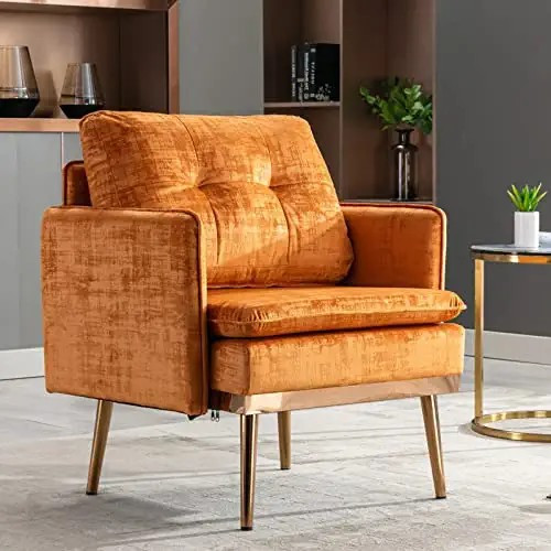 GNIXUU Velvet Accent Chair, Comfy Living Room Chair, Modern Tufted Upholstered Armchair for Livin... | Amazon (US)