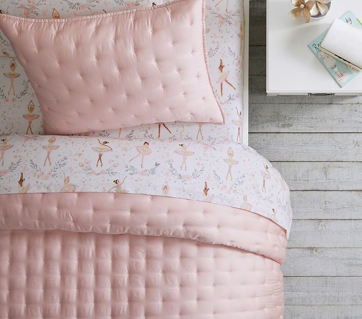 Ballerina Printed Organic Sheet Set & Pillowcases | Pottery Barn Kids | Pottery Barn Kids