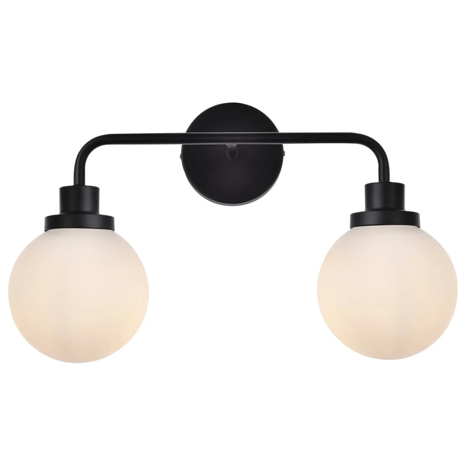 Living District Hanson 2-Light Metal Bath Sconce in Black and Frosted | Walmart (US)