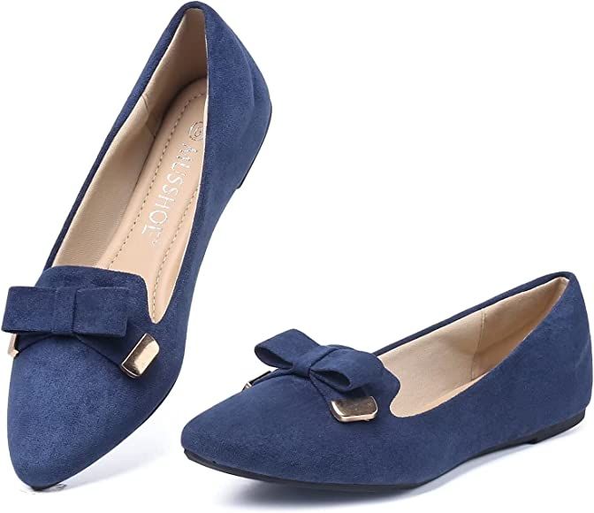 MUSSHOE Flat Shoes Women Pointed Toe Comfortable Slip on Women's Flats | Amazon (US)