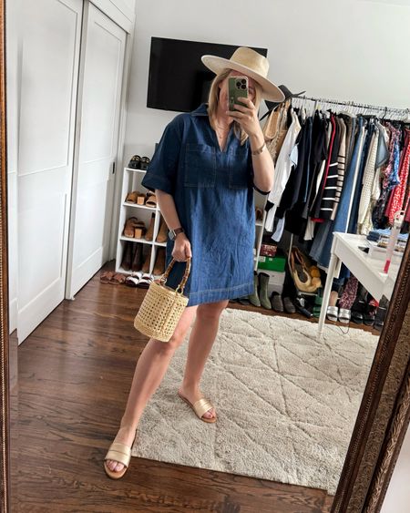 Cute and comfy denim dress from Amazon. Use code MYSTYLEDIARIES10 to save on the sandals  

#LTKSeasonal #LTKfindsunder50 #LTKshoecrush