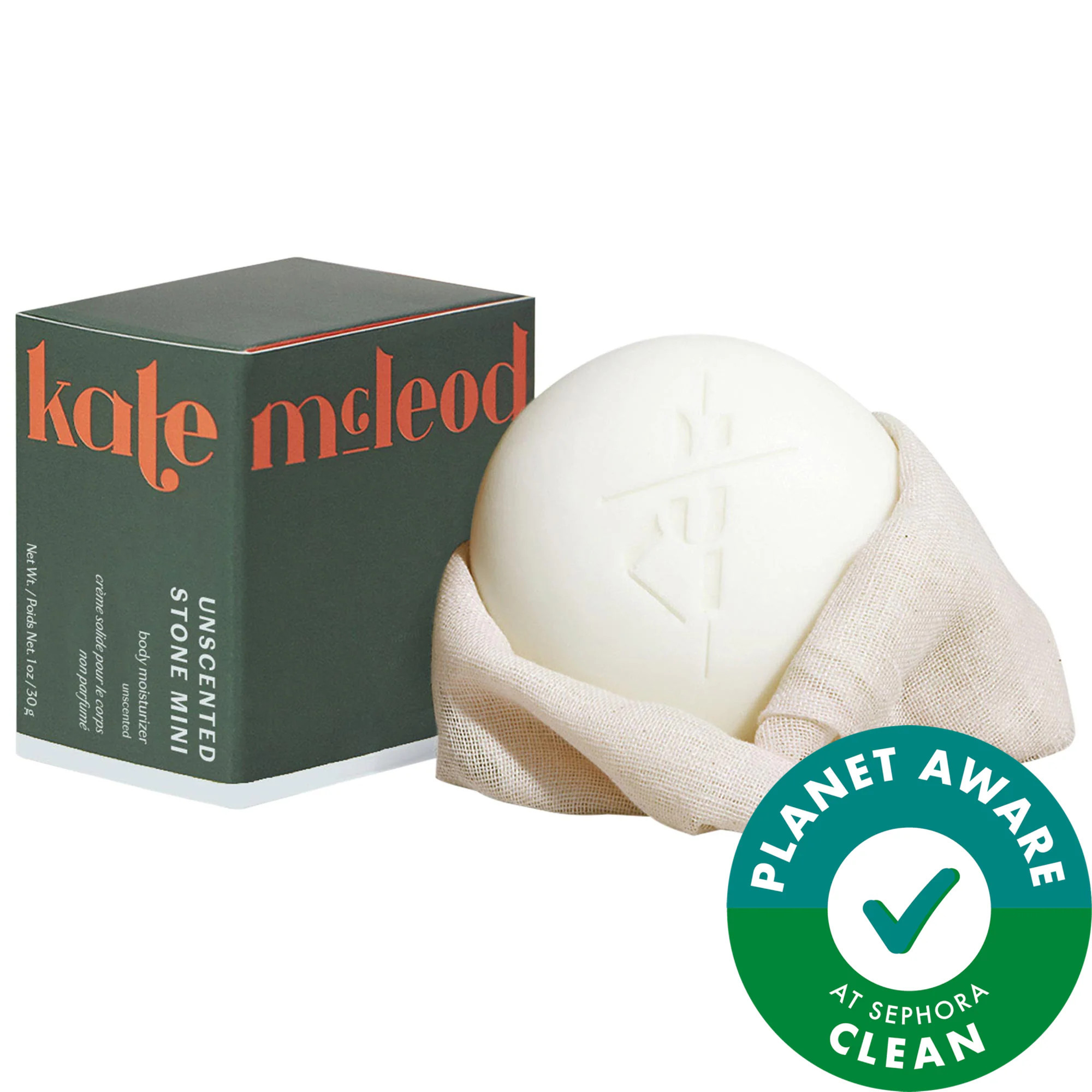 Kate McLeod The Mini Body Stone - Deep Moisturizing Cocoa Butter Lotion Bar for Dry Skin Treatment Unscented 1 oz / 30 g | Sephora (US)