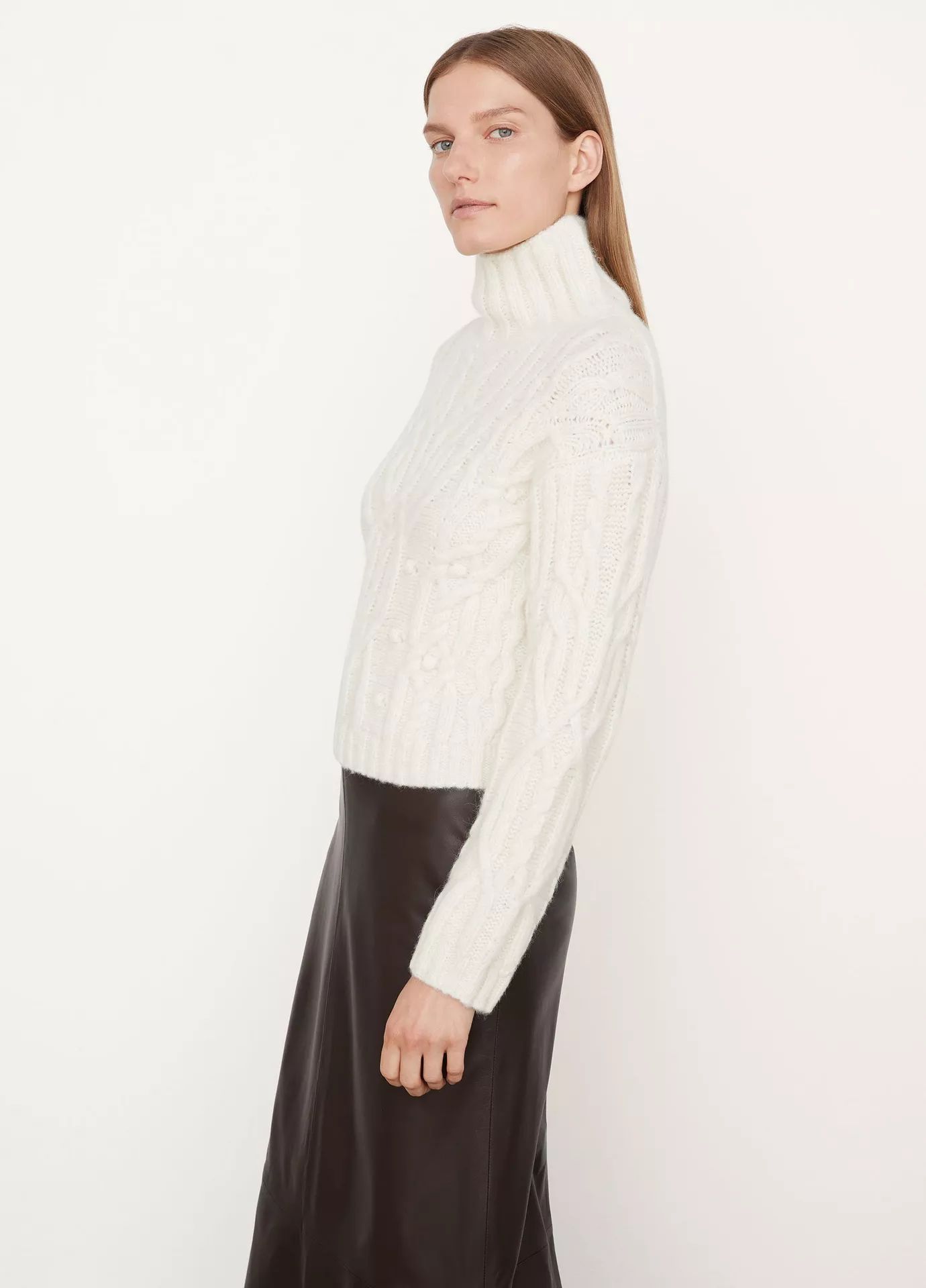 Interlaced Cable Turtleneck Sweater | Vince LLC