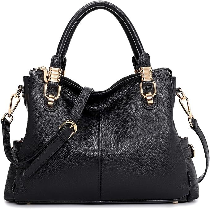 Kattee Women's Genuine Leather Purses and Handbags, Satchel Tote Shoulder Bag | Amazon (US)