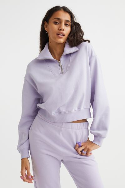Half-zip Sweatshirt - Dark brown - Ladies | H&M US | H&M (US + CA)