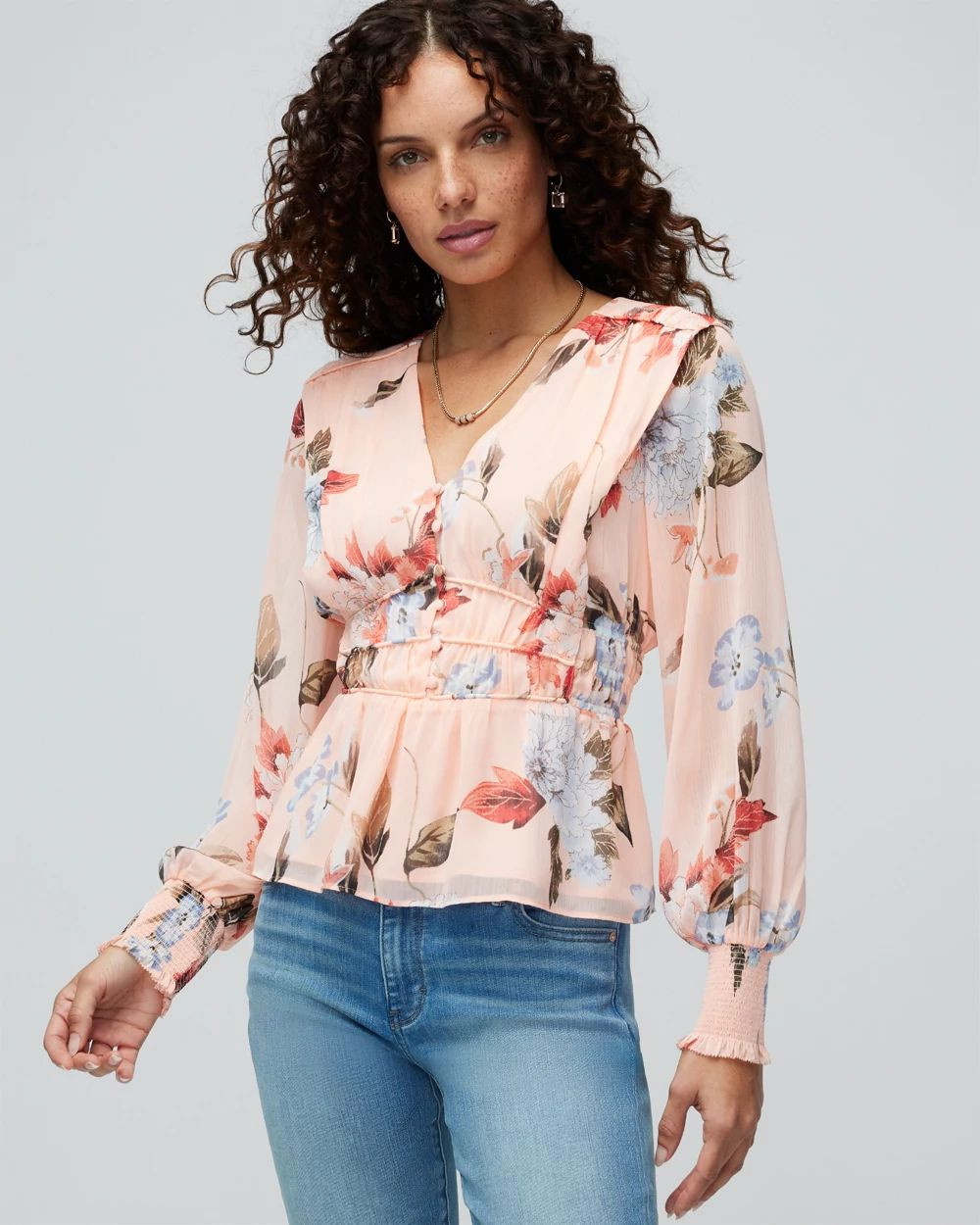 Long Sleeve Romantic Blouse | White House Black Market