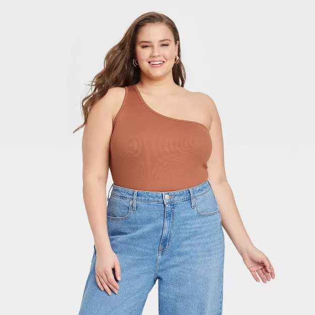 Women's Slim Fit One Shoulder Tank Top - A New Day™ | Target