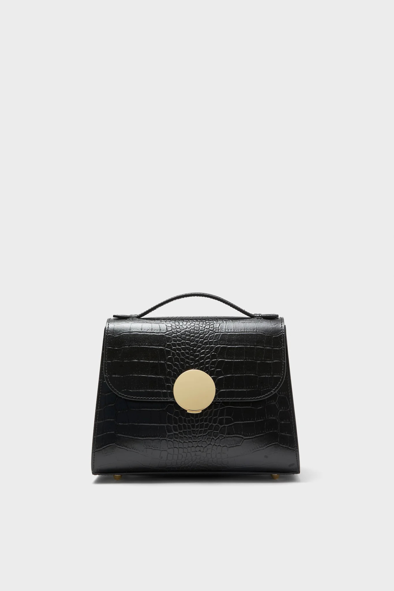 Black Bombo Croco Top Handle Satchel Bag | Tuckernuck (US)