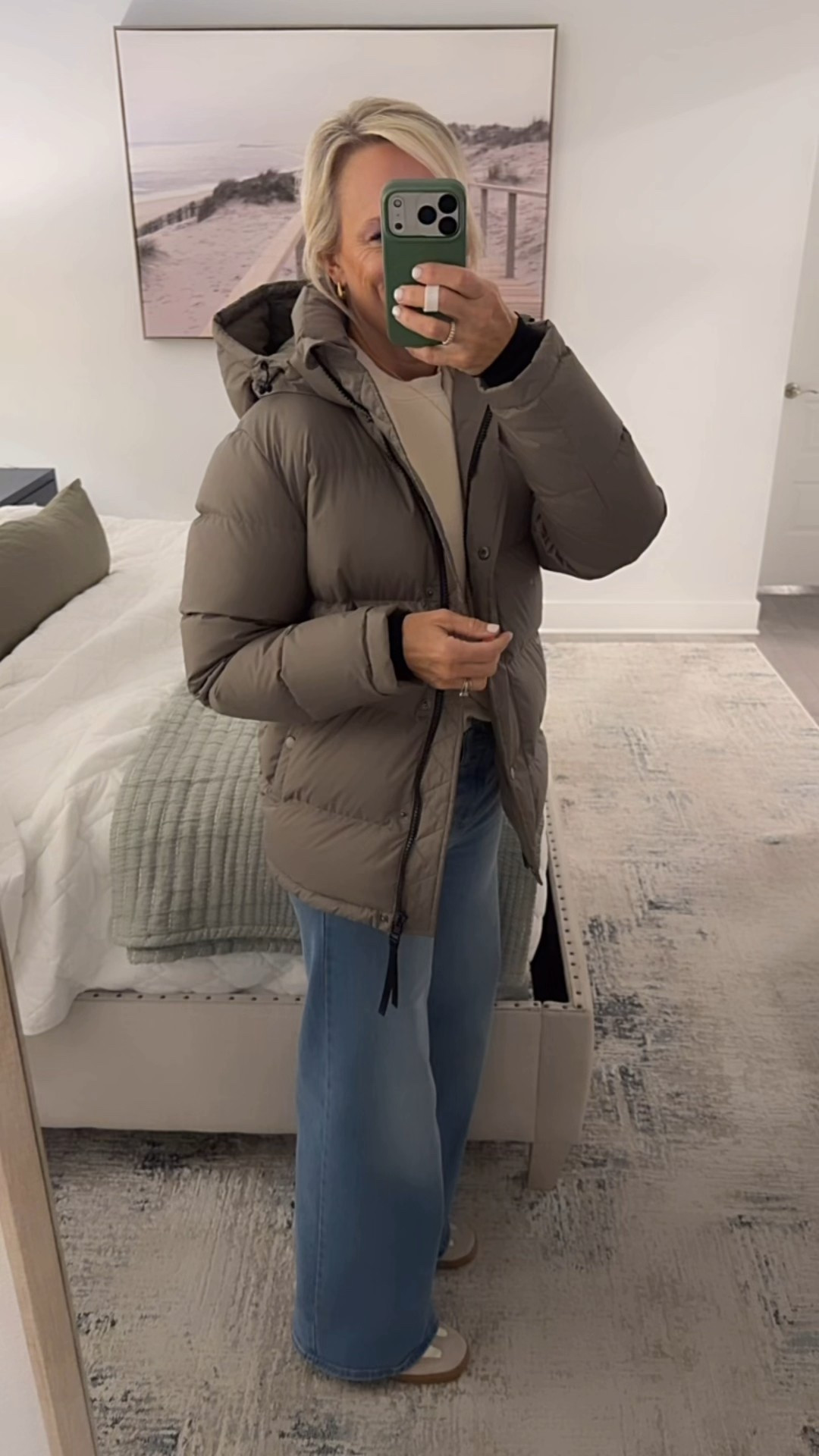 This puffy coat from Quince 

Believe my color is stone taupe 

#LTKTravel #LTKSeasonal #LTKOver40