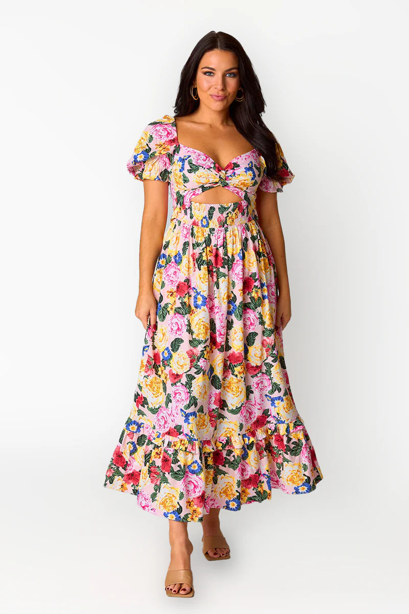 Ross Cut Out Midi Dress - Monet | BuddyLove