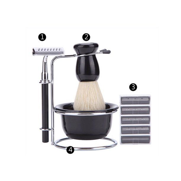 Shaving Brush Set Stainless Steel Shaving Stand and Soap Cup Kit Perfect for Men | Walmart (US)