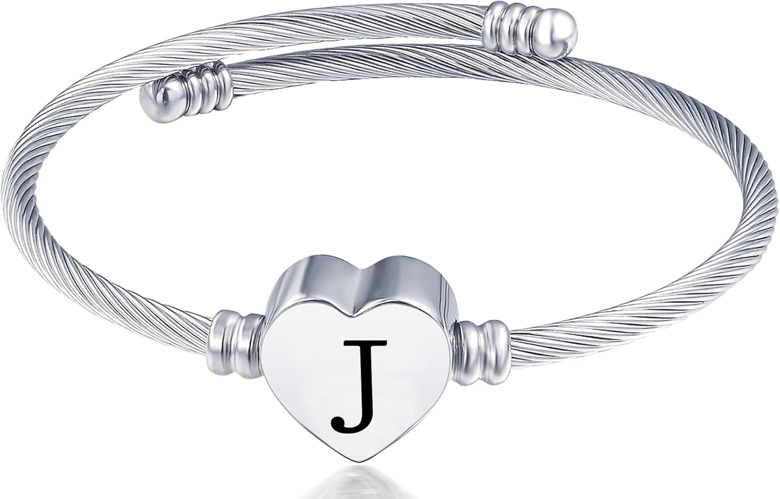 MUERDOU Initial Bracelet for Women Alphabet 26 Letters Bracelet Heart Cable Charm Bracelets Gifts... | Amazon (US)