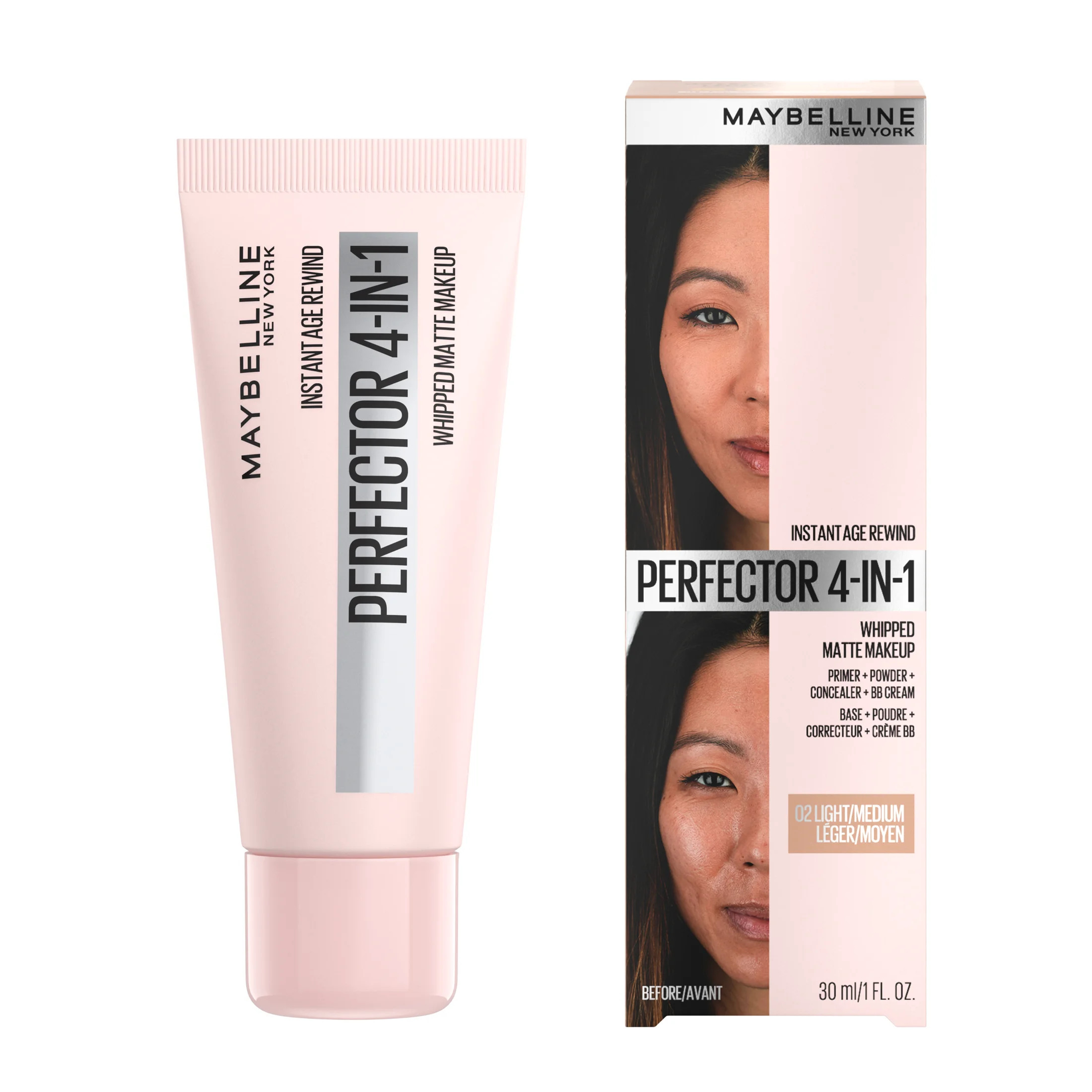 Maybelline Instant Age Rewind 4-In-1 Matte Foundation Makeup, Light/Medium, 1 fl oz | Walmart (US)