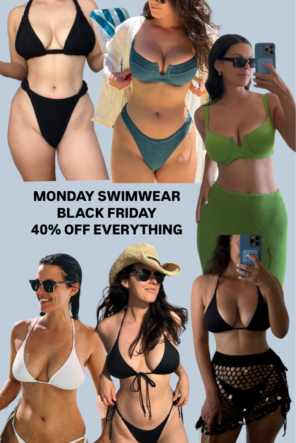 Monday swim faves for a small band large cup! 🖤 I wear large tops and medium bottoms (V top for extra coverage) 