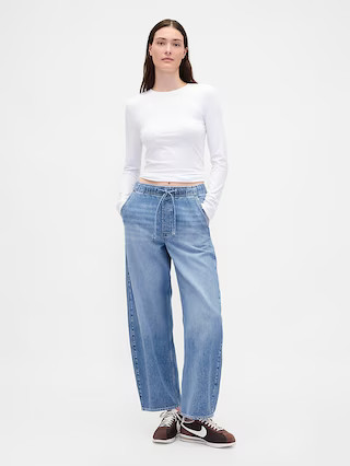 High Rise UltraSoft Barrel Jeans | Gap (US)