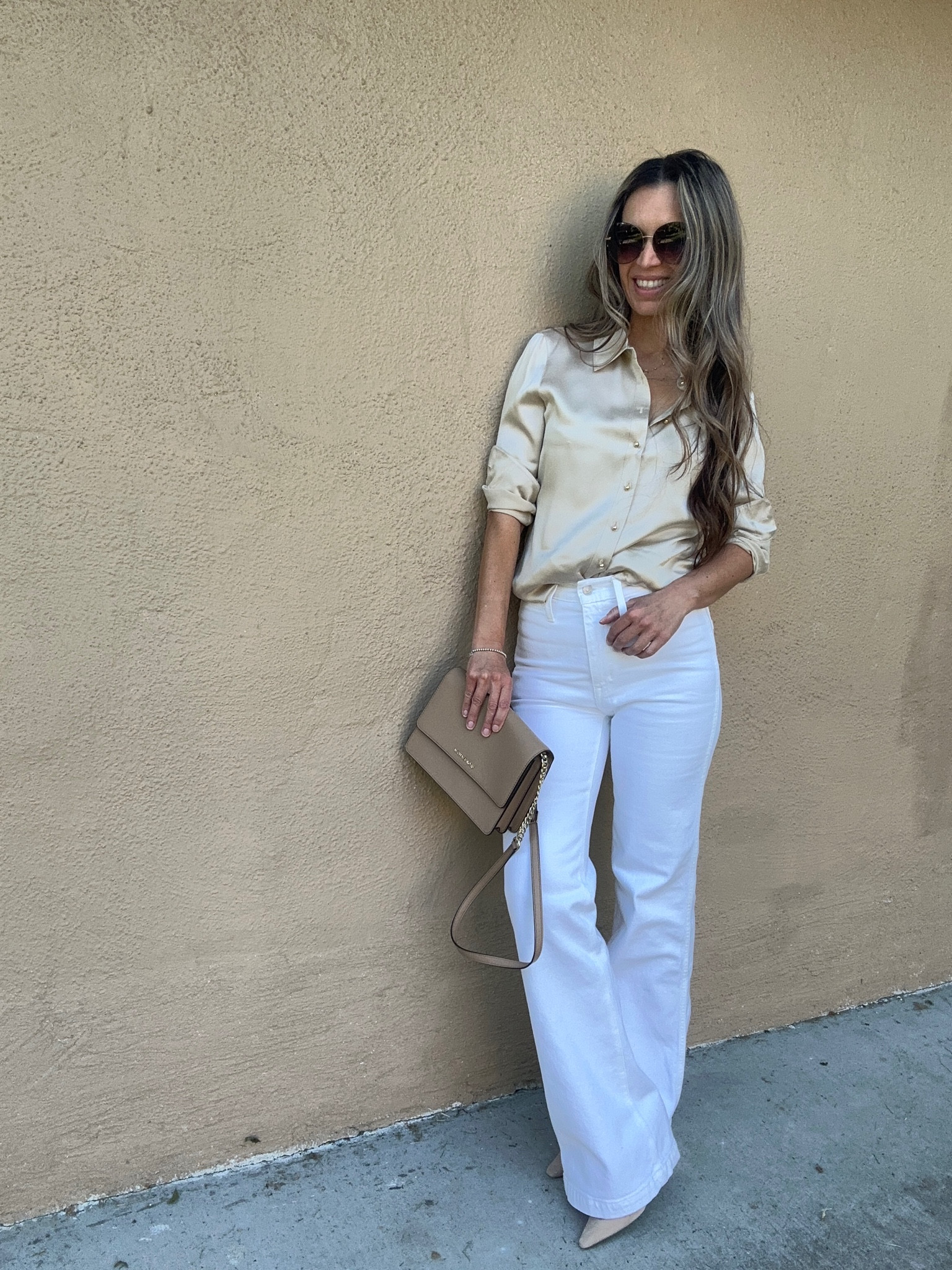 Silk champagne color blouse is true to size / wearing sz S

Great quality

#LTKover40 #LTKworkwear #LTKwedding