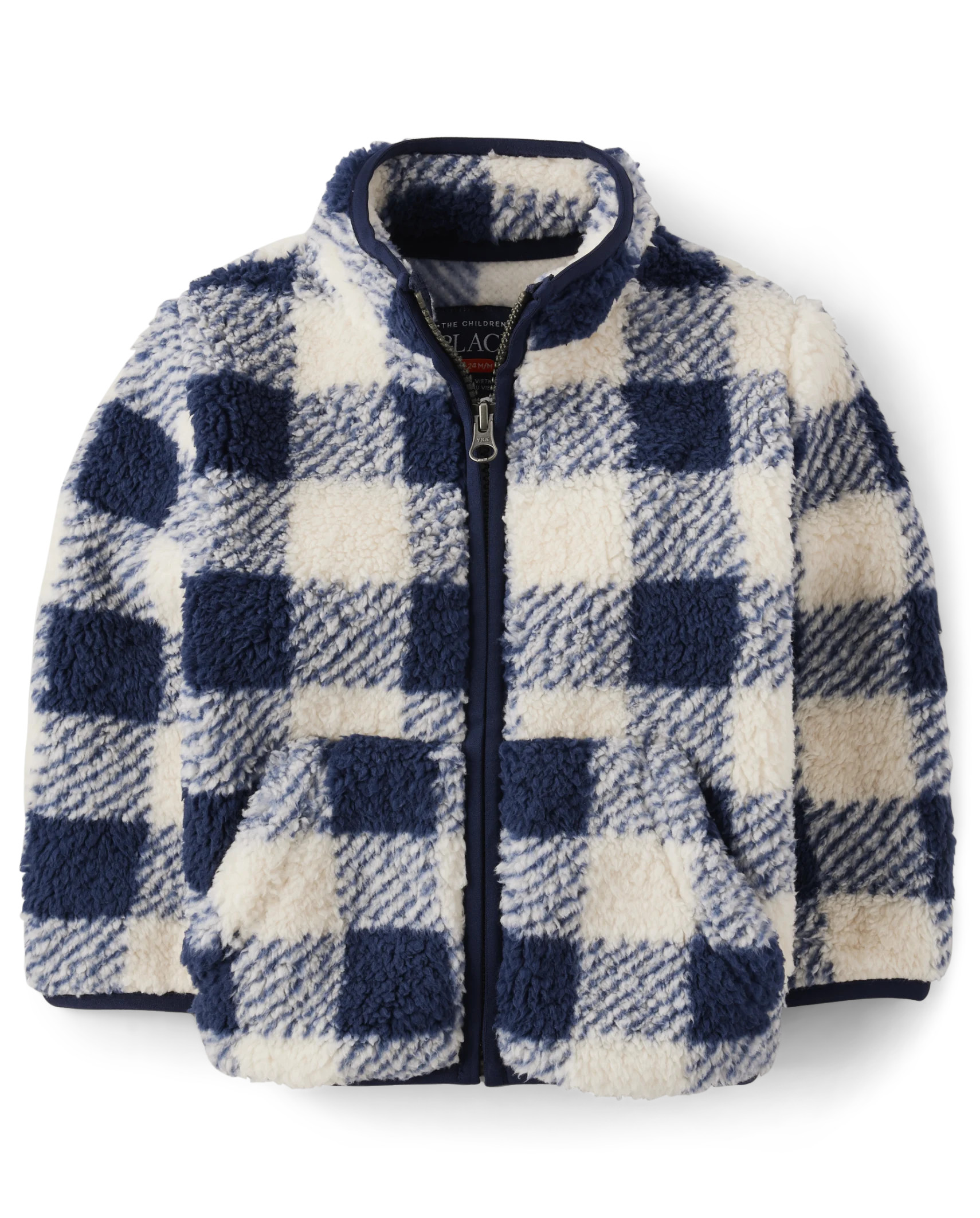 Baby And Toddler Boys Print Sherpa Zip-Up Jacket - tidal | The Children's Place