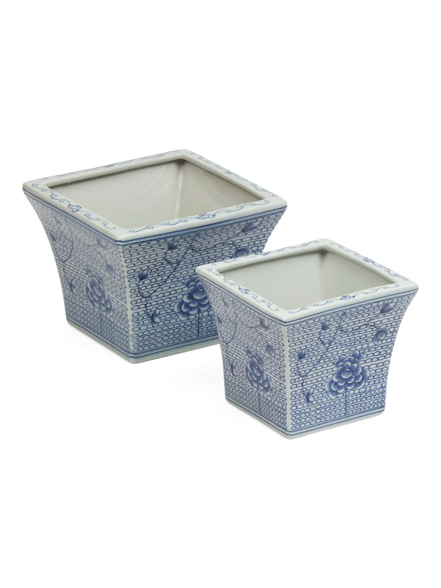 2pc Indoor Hand Painted Water Flower Planter Set | TJ Maxx