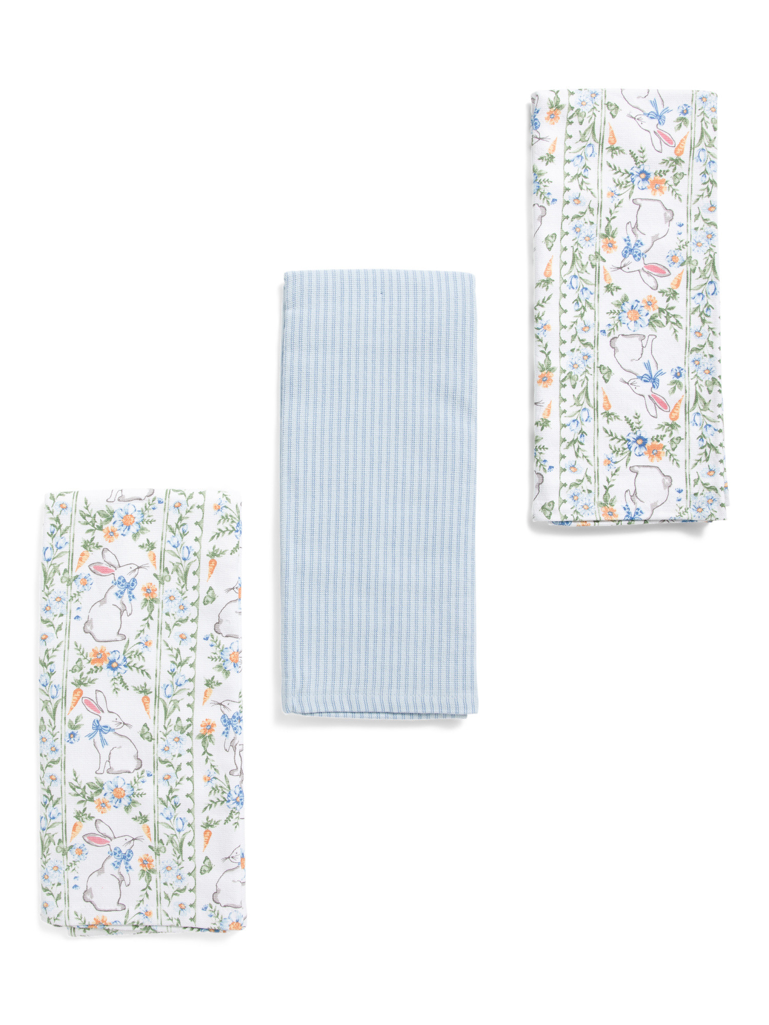 Set Of 3 Belfort Bunny Stripe Kitchen Towels | Kitchen & Dining Room | Marshalls | Marshalls
