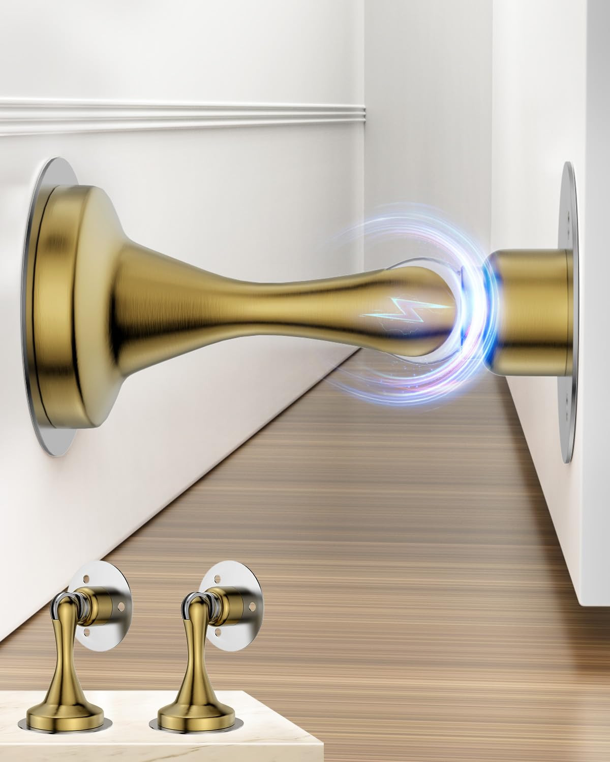 Door Stoppers Magnetic Door Stop - 2 Pack Heavy Duty Stainless Steel Door Holder to Keep Door Ope... | Amazon (US)