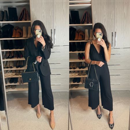 Black jumpsuit / affordable workwear / work outfit idea date night outfit