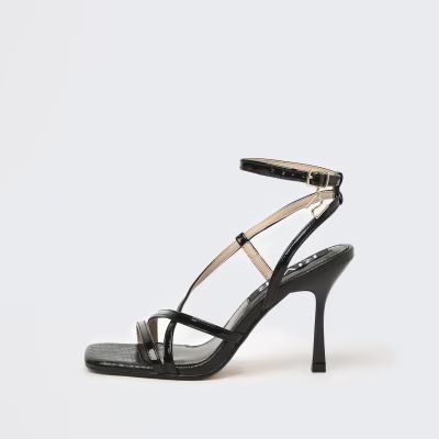 Black strappy heeled sandals | River Island (UK & IE)