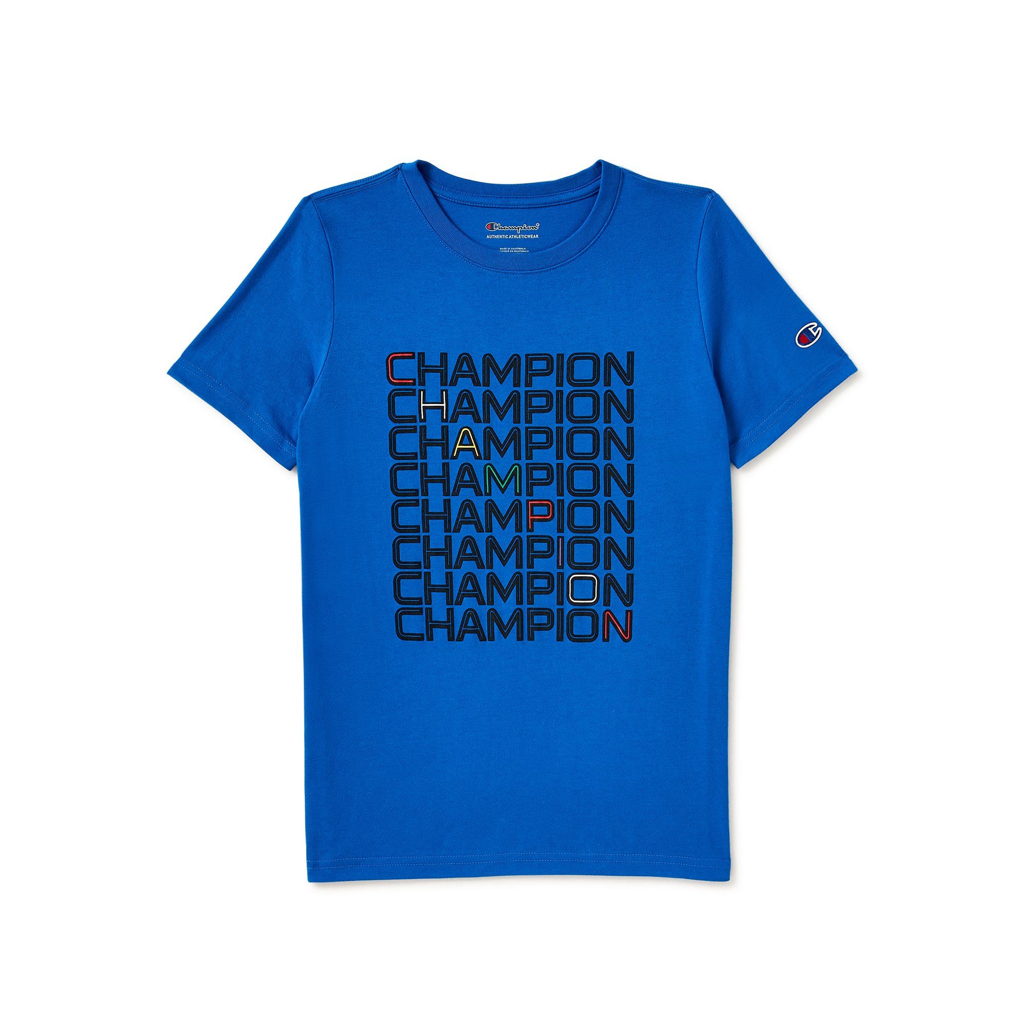 Champion Boys Fashion Logo Short Sleeve T-Shirt, Sizes 8-20 | Walmart (US)