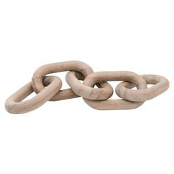 Maisha Modern Classic Smoke Grey Reclaimed Pine Wood Chain Link Sculpture | Kathy Kuo Home