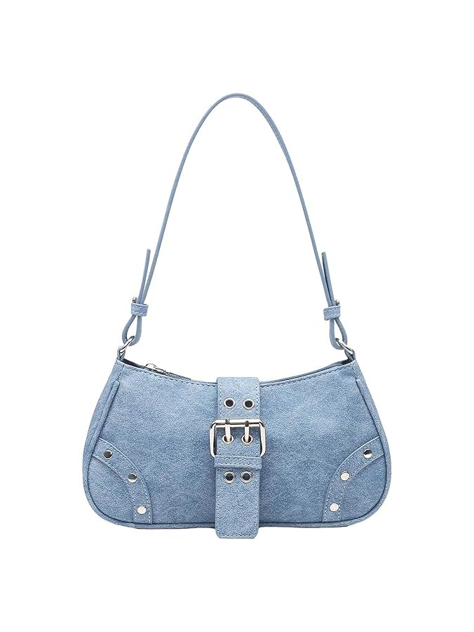 Verdusa Women's PU Leather Punk Rivet Shoulder Bags Vintage Handbag Purses | Amazon (US)