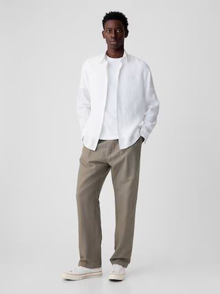 Linen-Cotton Pleated Trousers | Gap (US)