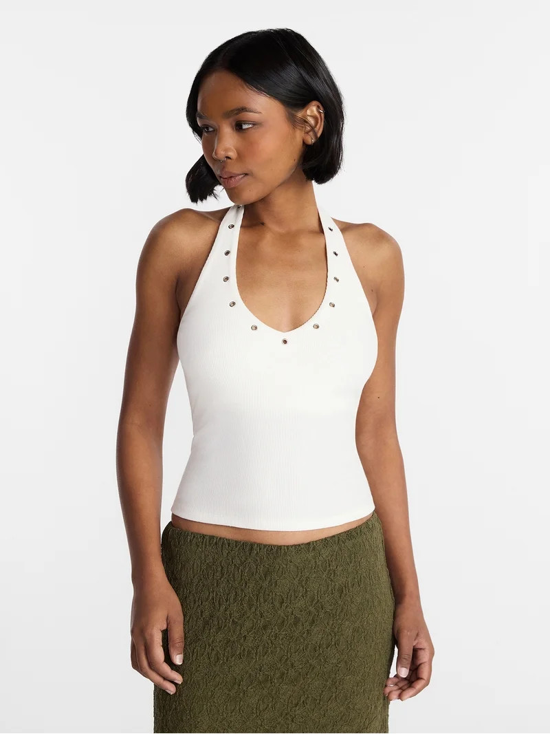 No Boundaries Grommet Halter Top, Women's XXS-XXL | Walmart (US)