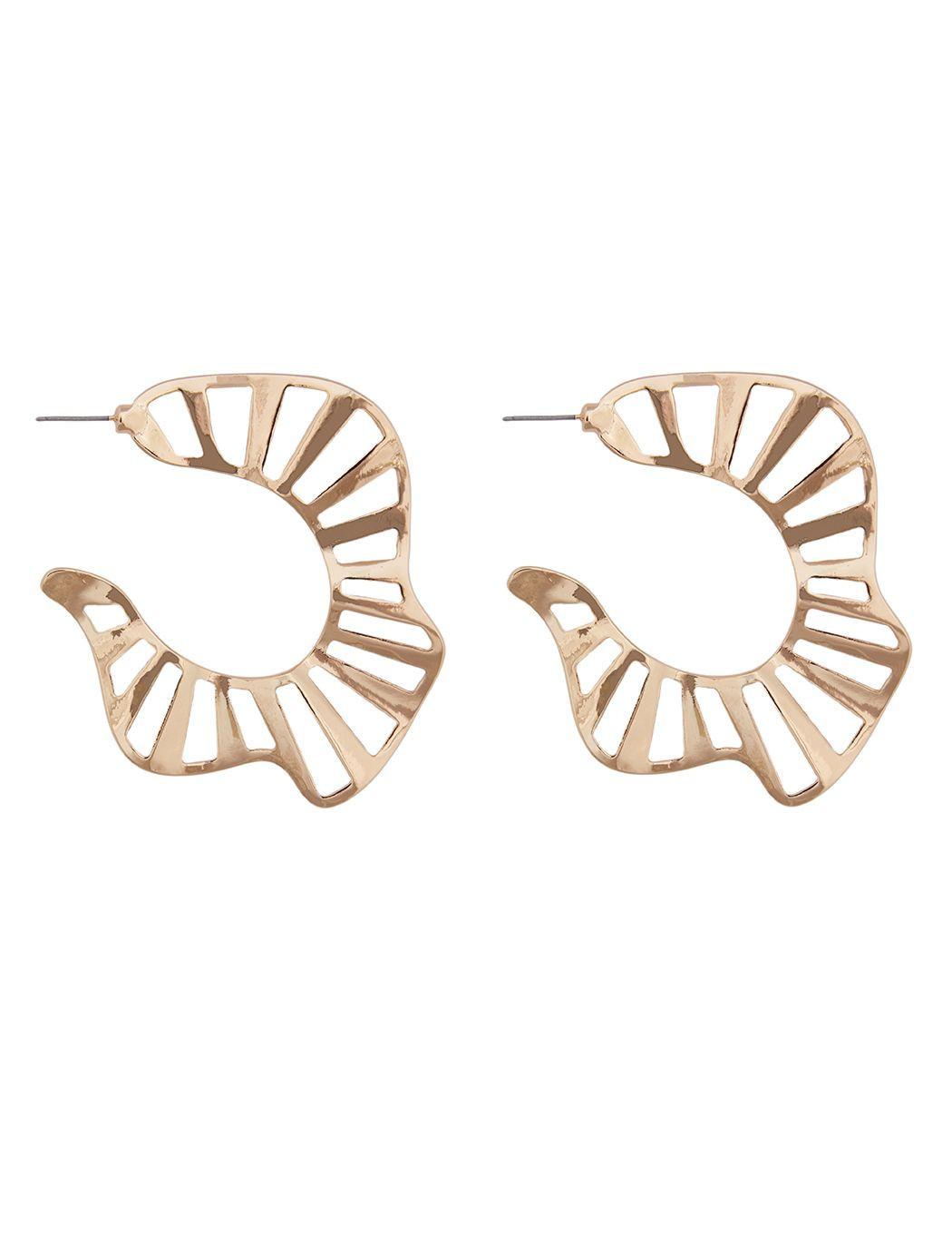 Oversized Wavy Hoop Earrings | Eloquii