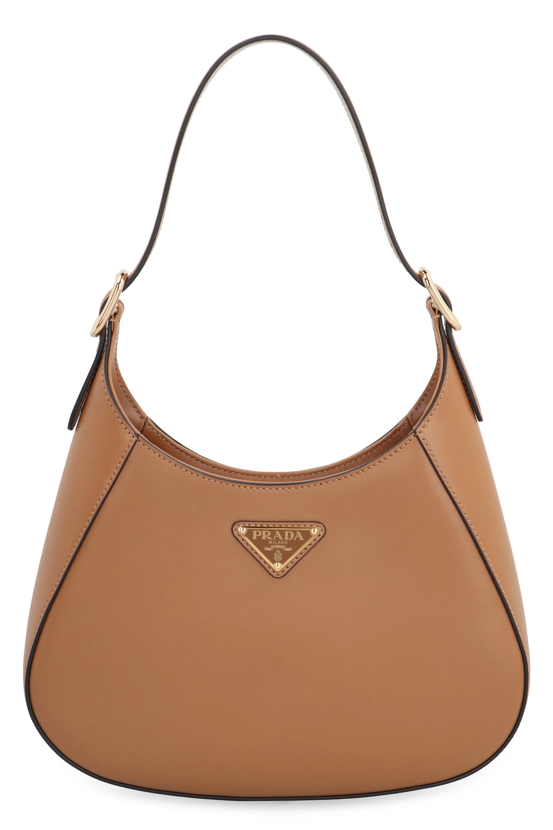 Prada Women's Leather Shoulder Bag in Saddle Brown | 1BC179VOOO2AIX Color F02Z8 | LOZURI
