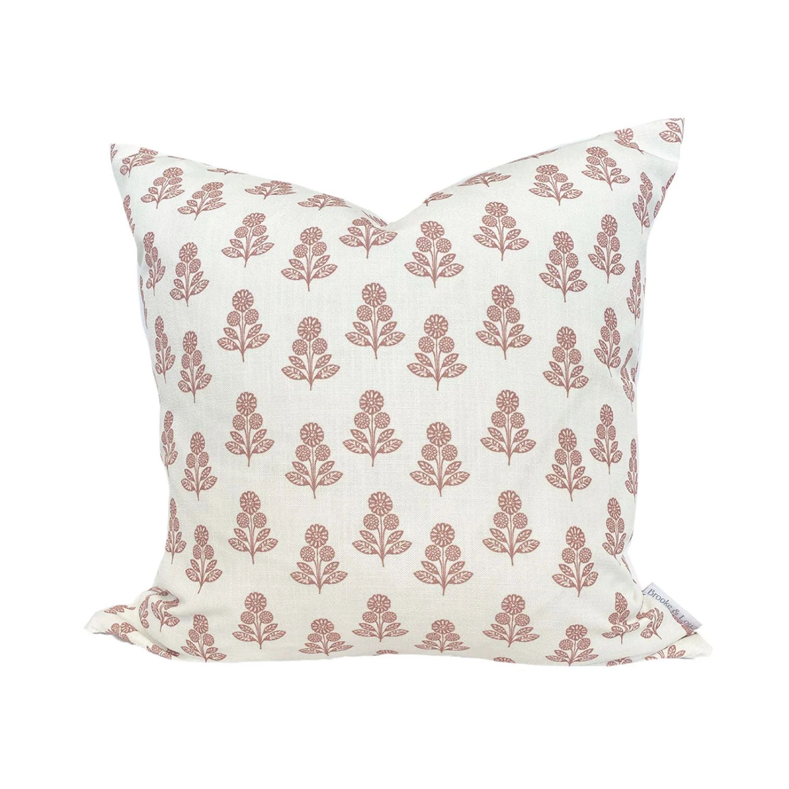 Stella Floral Pillow in Rose | Brooke and Lou
