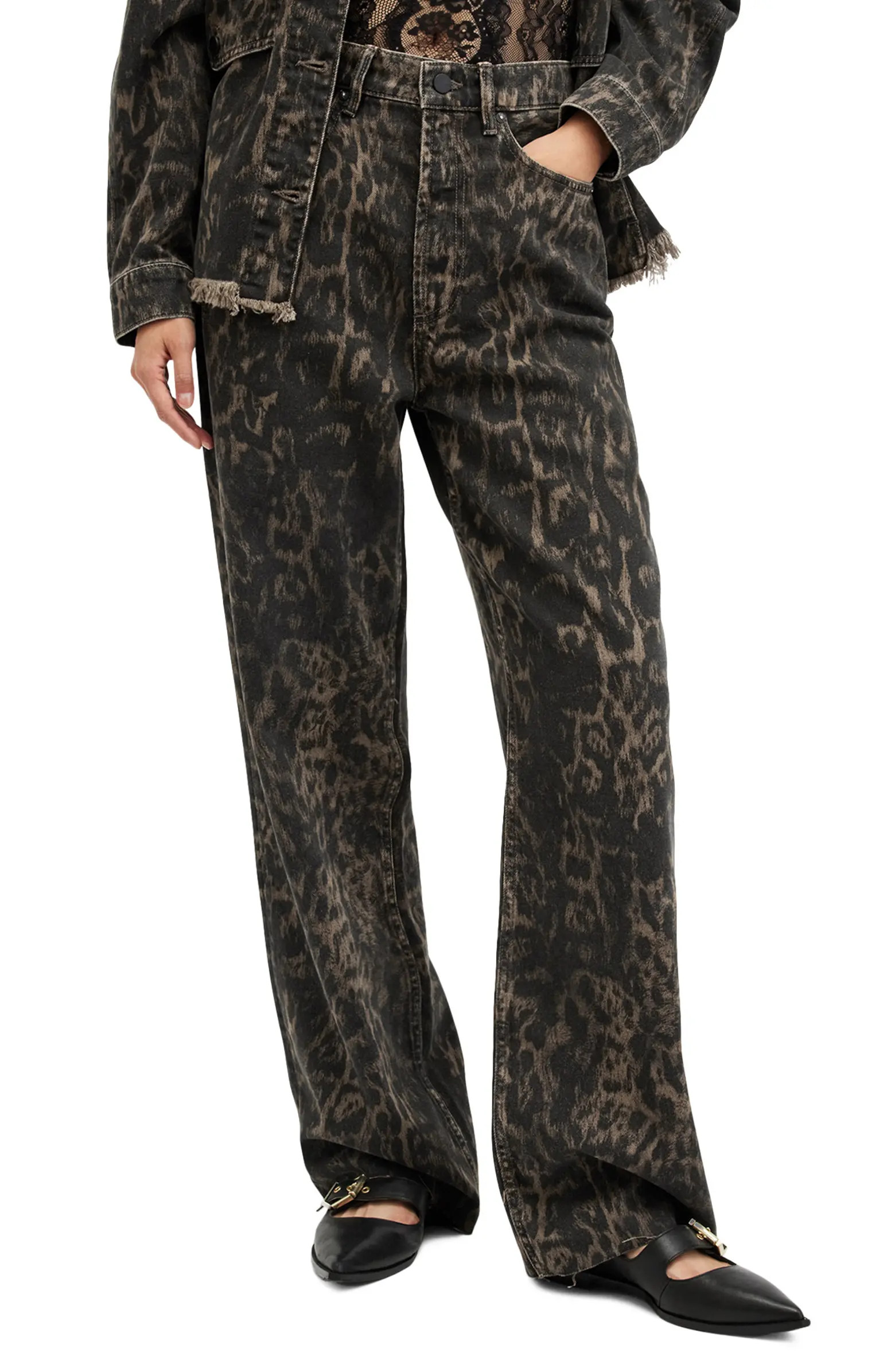 Blake Print Wide Leg Jeans | Nordstrom