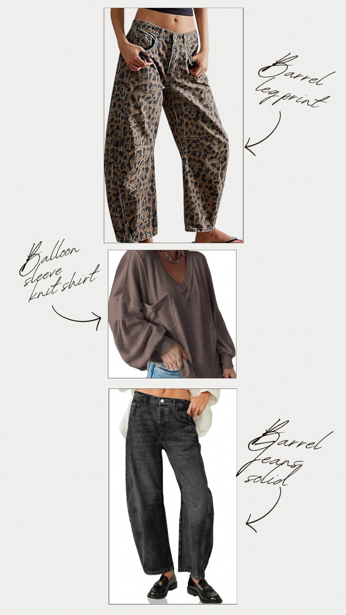 If you love Free People, check out these adorable Amazon finds. Barrel jeans in leopard print😍 the look is the same but the price is 🔥🔥 #over50 #comfy #casual  #barrelleg 

#LTKOver40 #LTKFindsUnder50