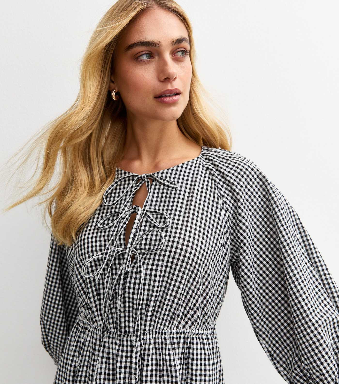 Black Checked Midi Smock Dress | New Look | New Look (UK)