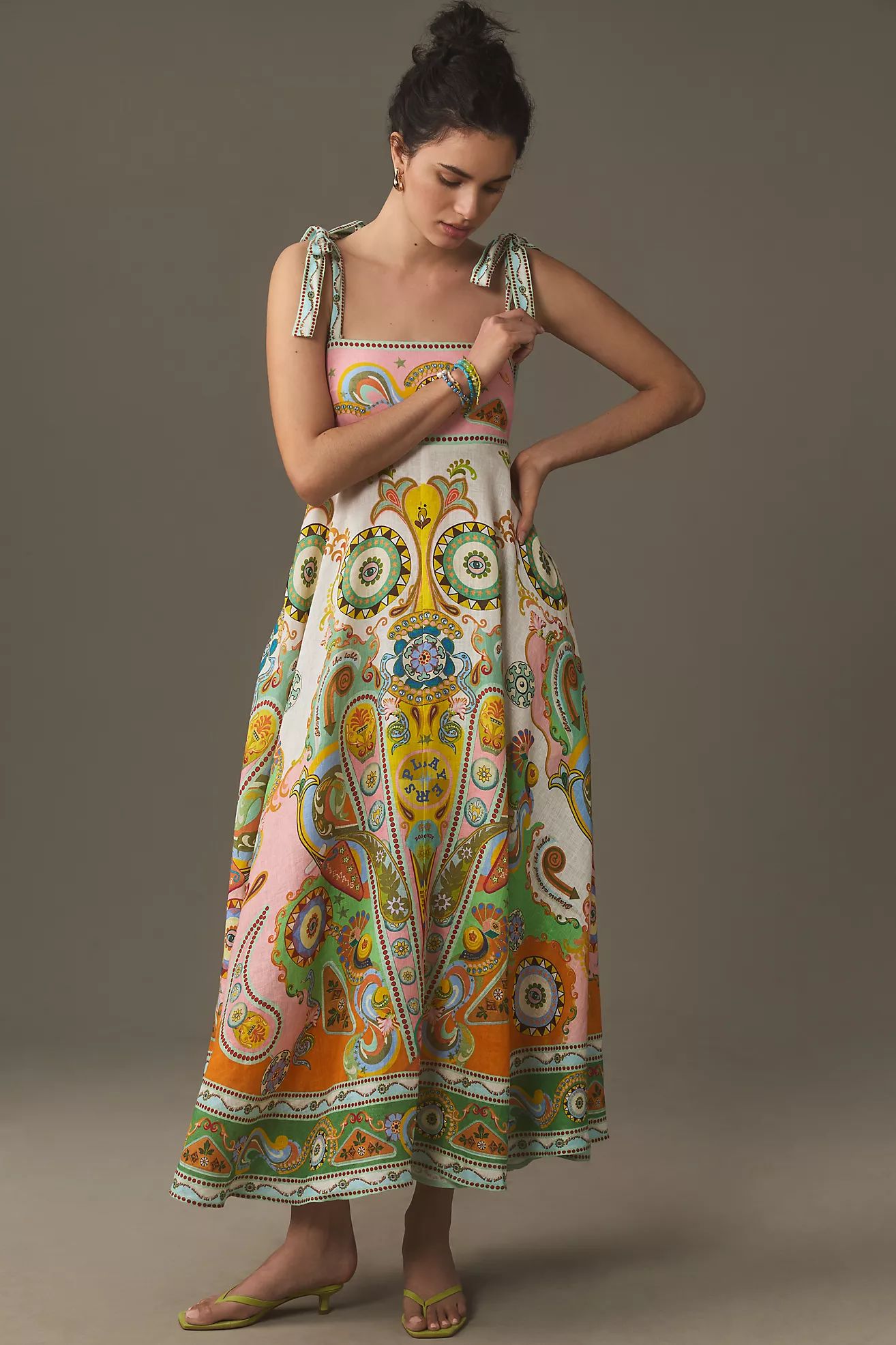 ALÉMAIS Pinball Linen Midi Sundress | Anthropologie (US)