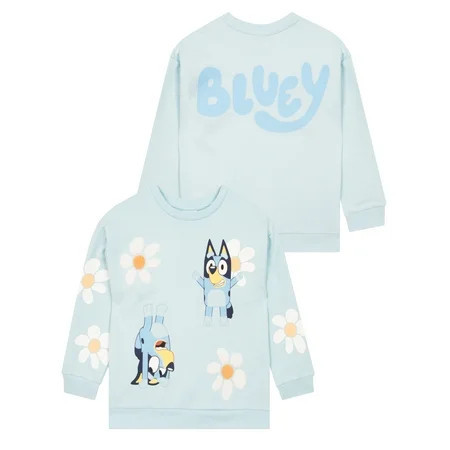 Bluey Girls Embroidered Daisy Sweatshirt Sizes 2T-8 | Walmart (US)