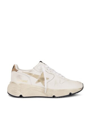 Golden Goose Running Sneaker in White, Gold, & Beige from Revolve.com | Revolve Clothing (Global)
