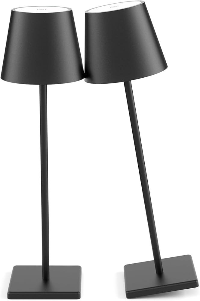 2-Pack LED Cordless Table Lamp, Rechargeable Battery Desk lamp 3W 5500mAh Battery Operated Steple... | Amazon (US)