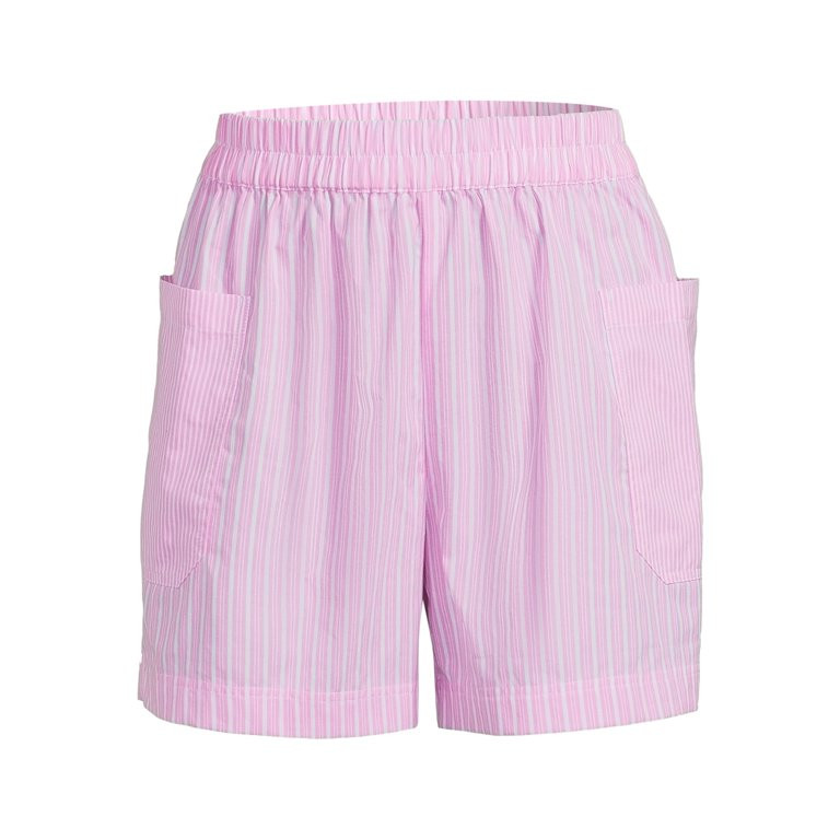 Time and Tru Women's Mixed Stripe Pull-On Short, Sizes XS-XXXL (Women's and Women's Plus) | Walmart (US)
