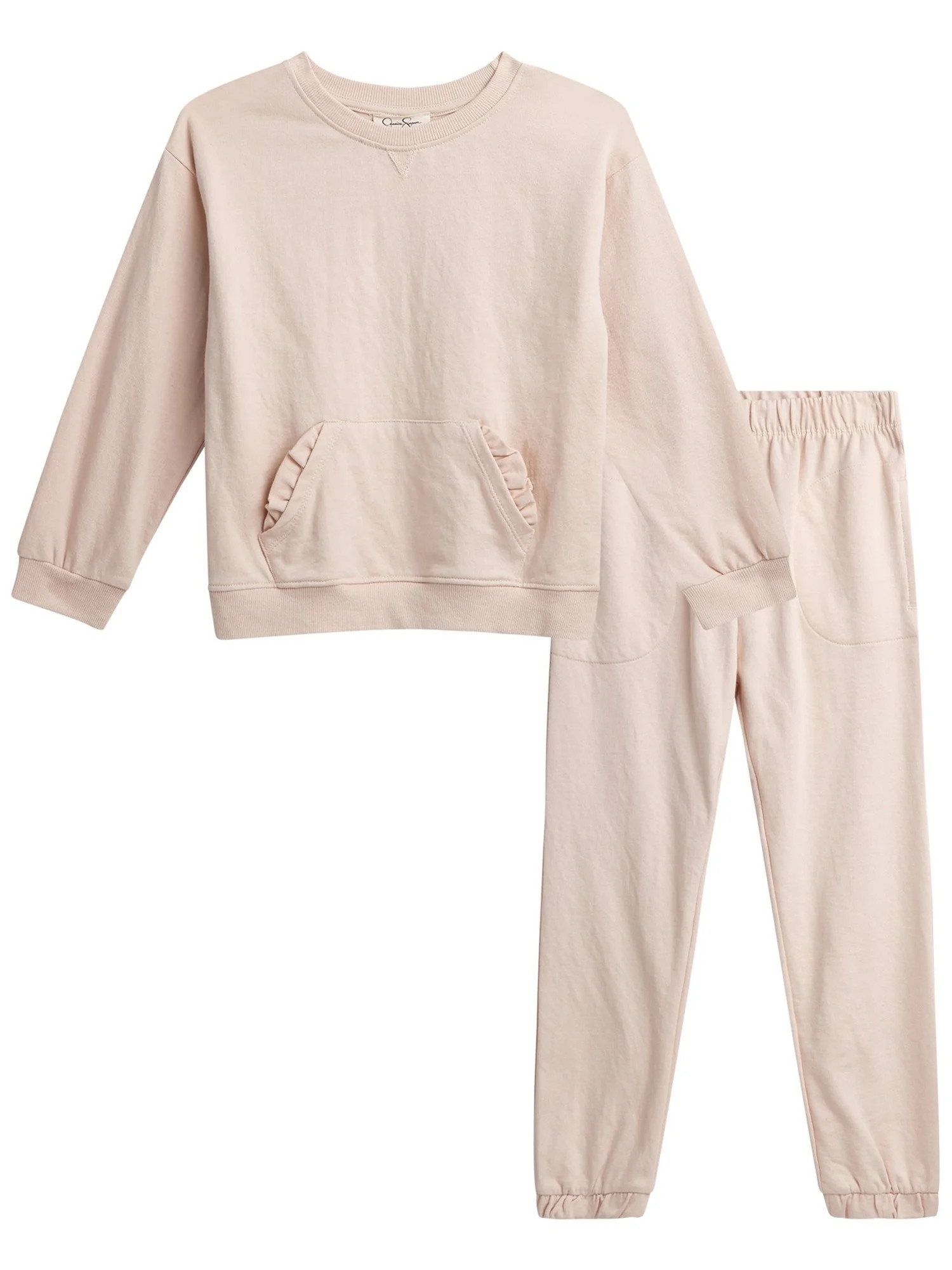 Jessica Simpson Girls Long Sleeve French Terry Outfit Set, 2-Piece, Sizes 4-8 | Walmart (US)