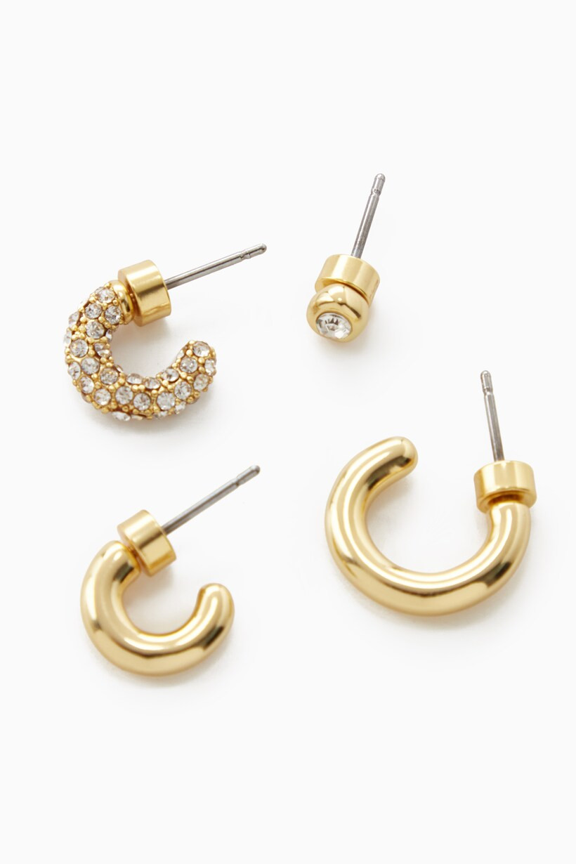PACK OF FOUR CRYSTAL-EMBELLISHED EARRINGS | COS (AU)
