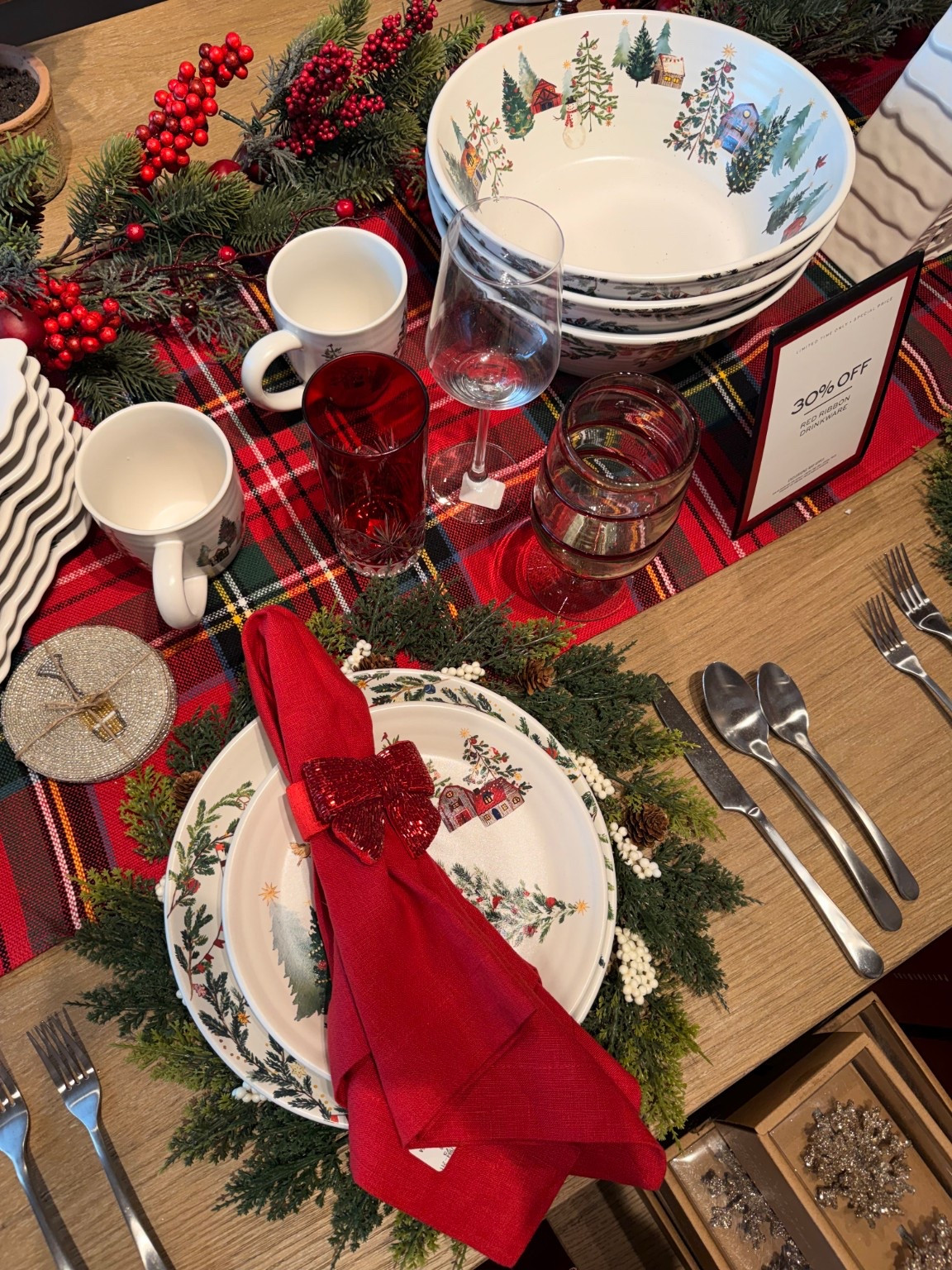 traditional holiday tablescape idea from pottery barn! loving this traditional christmas tablescape for the holidays and christmas parties 

 #LTKHoliday #LTKHome