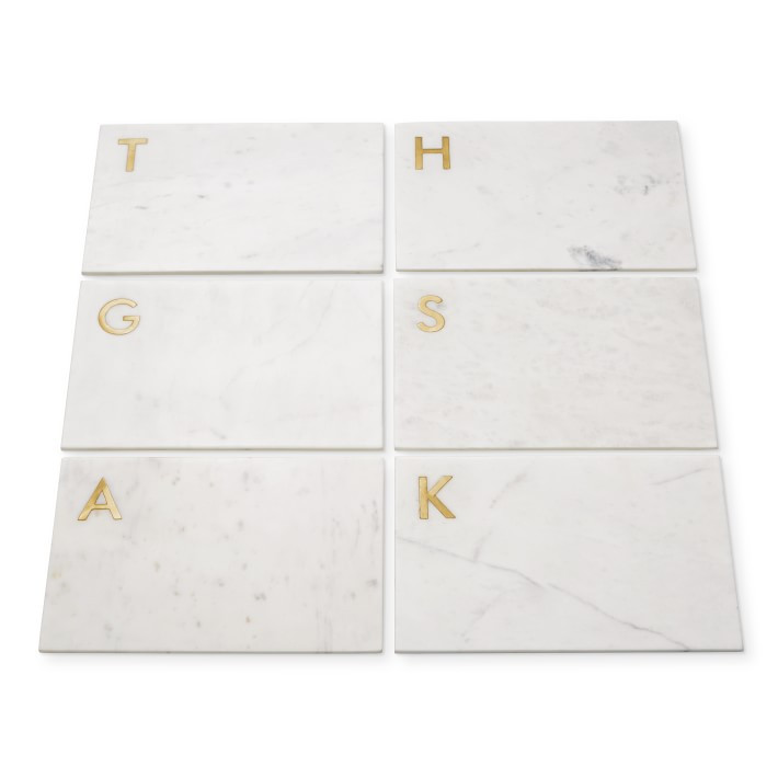 Marble & Brass Monogram Board | Williams-Sonoma