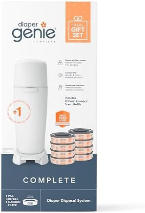 Diaper Genie Registry Gift Set | Includes Diaper Genie Complete Diaper Pail, 8 Refill Bags, 1 Car... | Amazon (US)