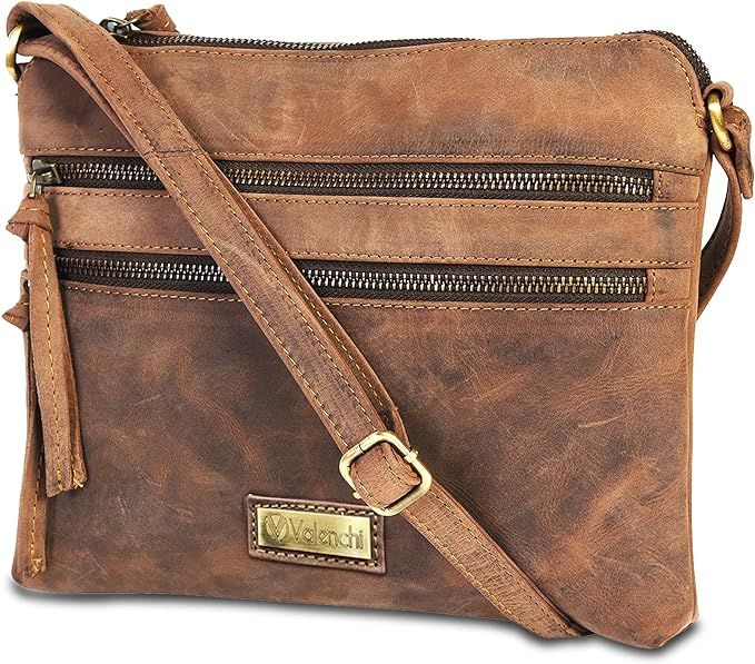 Valenchi Genuine Leather Crossbody Handbag for Women - Shoulder bag for Womens Handmade | Amazon (US)